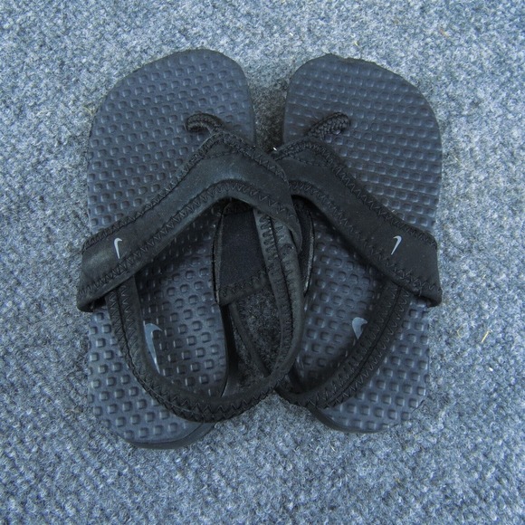 Nike Unisex Flip Flop Shoes Black Synthetic Pull On Size T 8 Medium - Picture 6 of 9